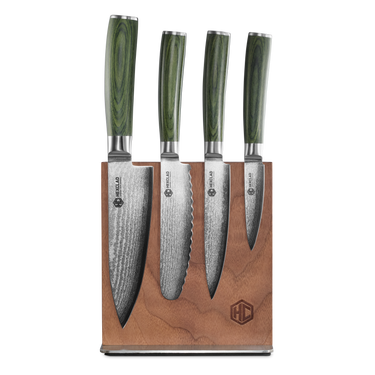 Damascus Steel Studio Knife Set, 5-pc (Green)