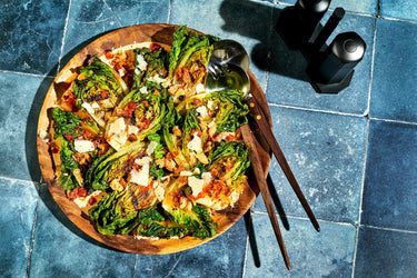 Grilled Little Gem Salad with Calabrian Chile Caesar