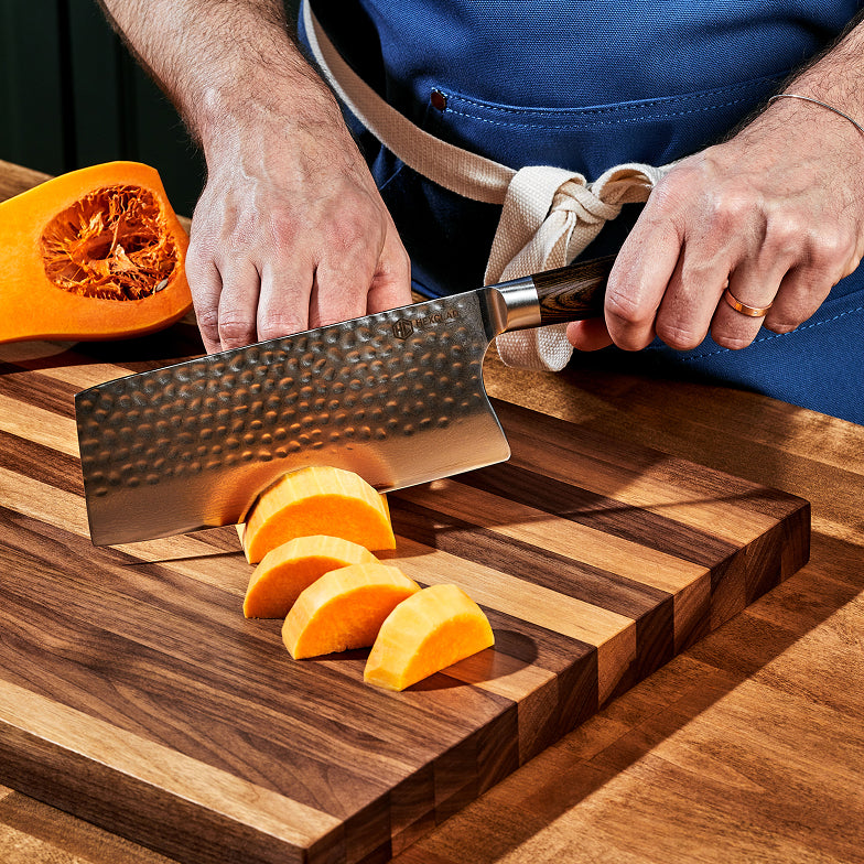 Damascus Steel Cleaver, 7" (Espresso)