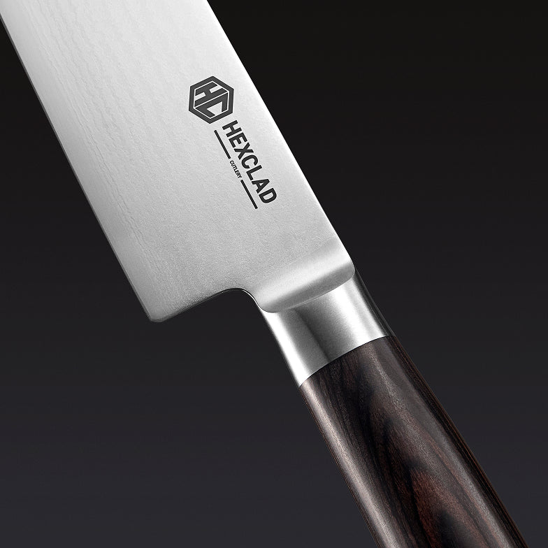 Damascus Steel Santoku Knife, 7" (Espresso)