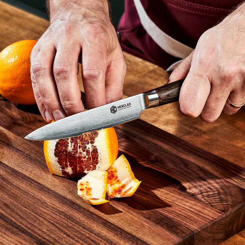 Damascus Steel Utility Knife, 5" (Espresso)