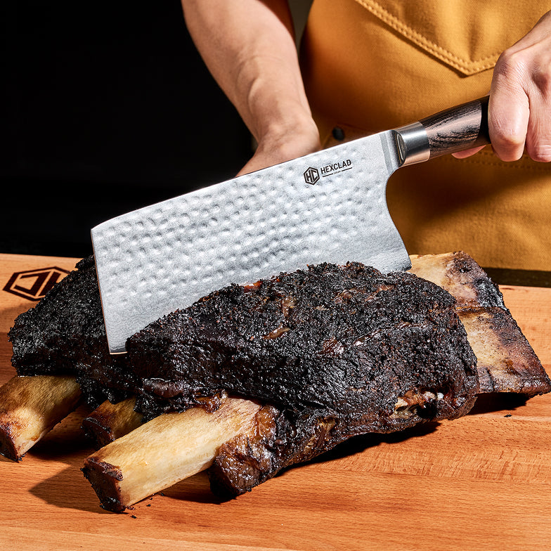 Damascus Steel Cleaver, 7" (Espresso)