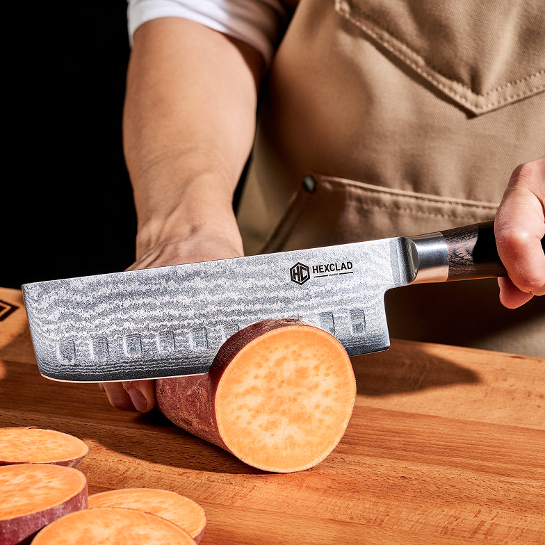Damascus Steel Nakiri Knife, 6.5" (Espresso)