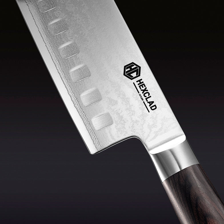 Damascus Steel Nakiri Knife, 6.5" (Espresso)
