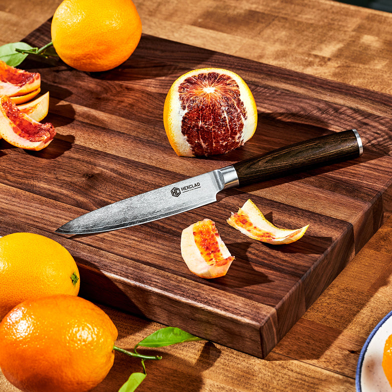Damascus Steel Utility Knife, 5" (Espresso)