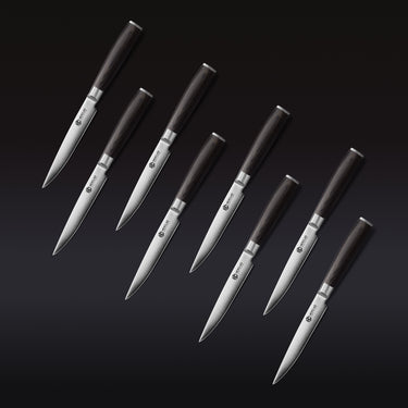 Damascus Steel Steak Knife Set, 8-pc (Espresso)