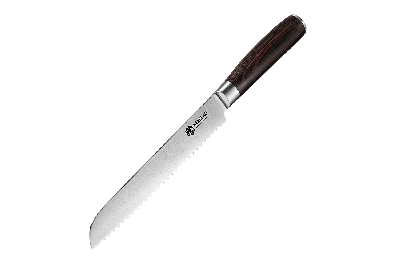Damascus Steel Serrated Bread Knife, 8" (Espresso)