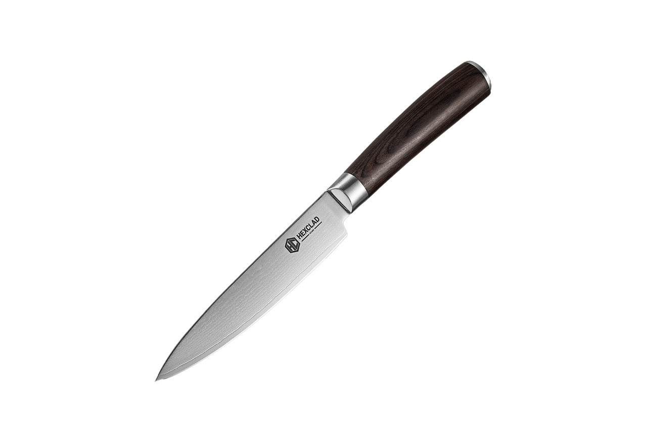 Damascus Steel Utility Knife, 5" (Espresso)