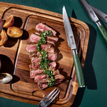 Steak Knife & Bistecca Plate Set, 8-pc (Green)
