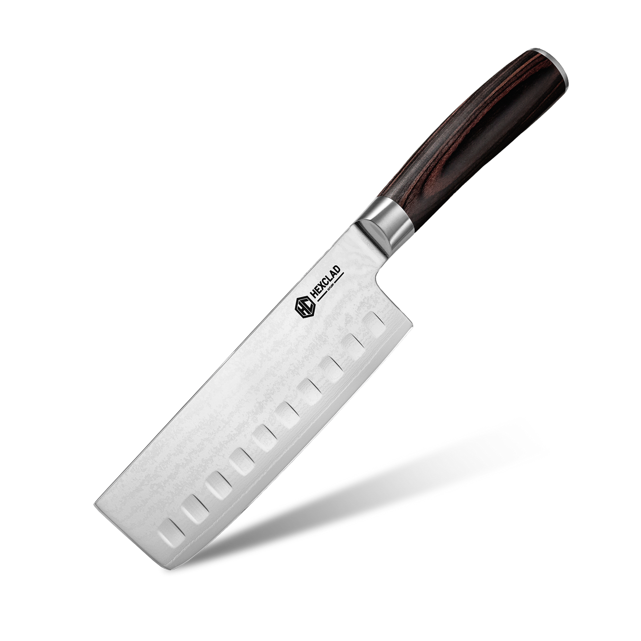 Damascus Steel Nakiri Knife, 6.5" (Espresso)