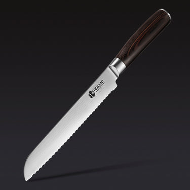 Damascus Steel Serrated Bread Knife, 8" (Espresso)