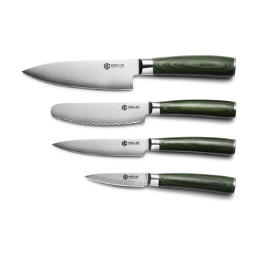 Damascus Steel Studio Knife Set, 5-pc (Green)