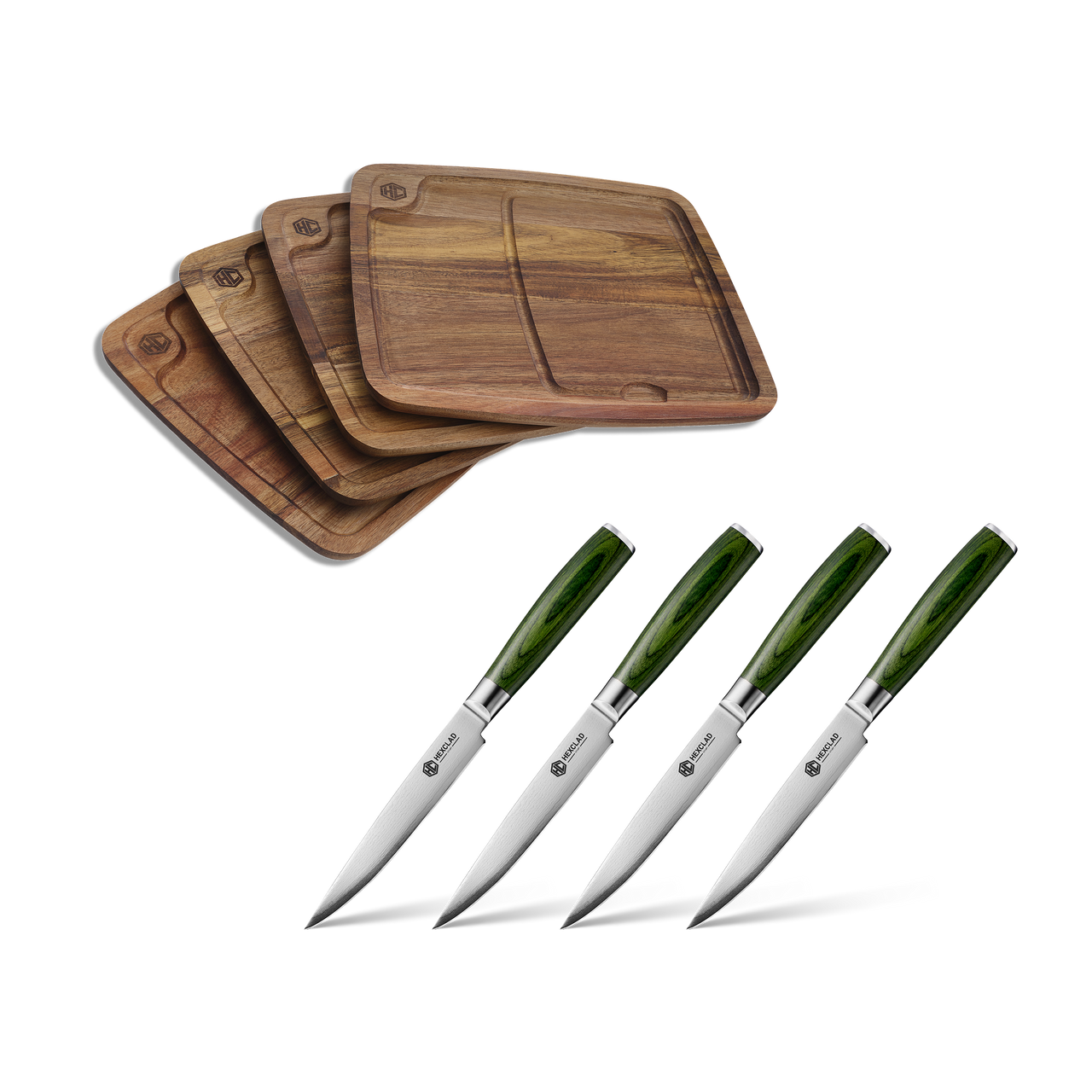 Steak Knife & Bistecca Plate Set, 8-pc (Green)
